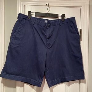 Izod Saltwater Size 40 Navy Blue Cotton Stretch Chino Shorts 9.5 Inseam